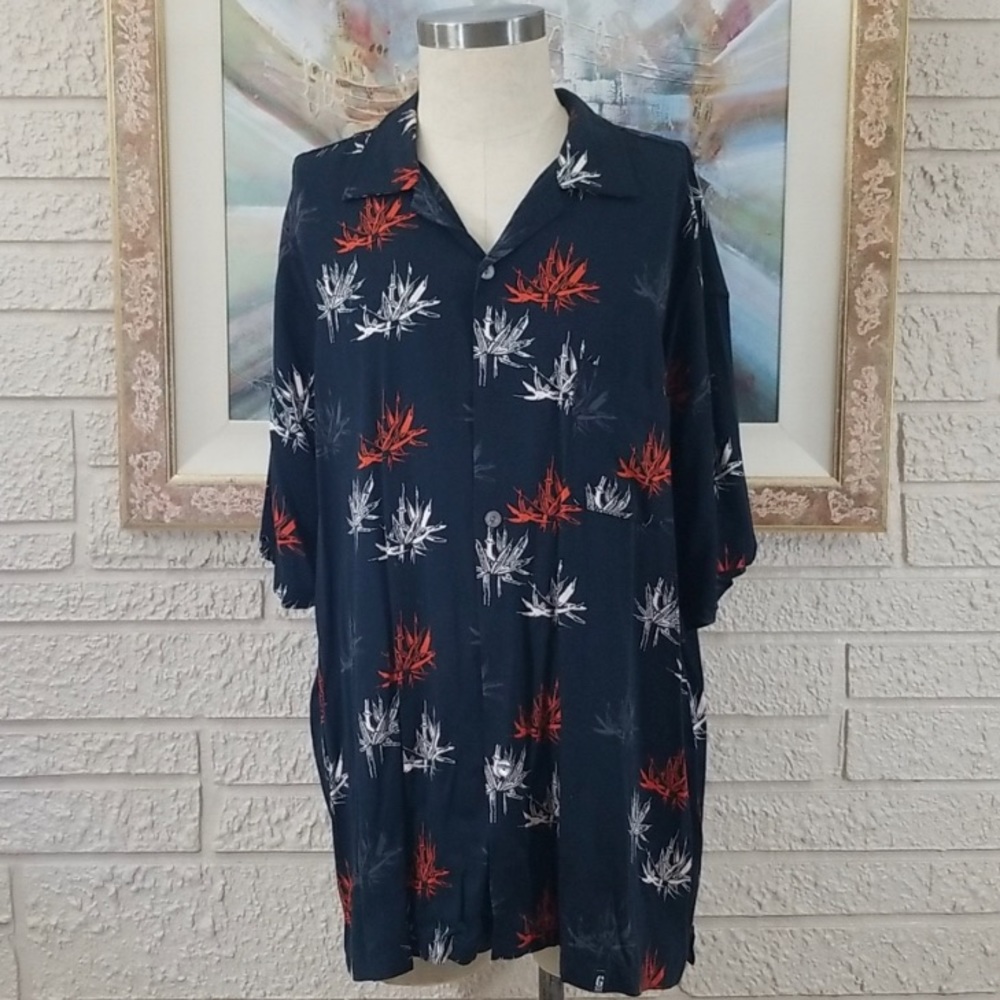 Guess Jean Short Sleeve Button Down Print Shirt